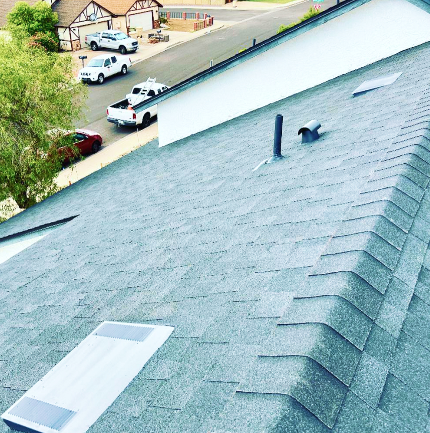 Residential roofing installation with shingle install